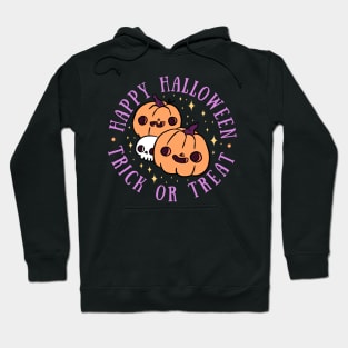 Happy Halloween trick or treat cute pumpkin heads with a skull Hoodie